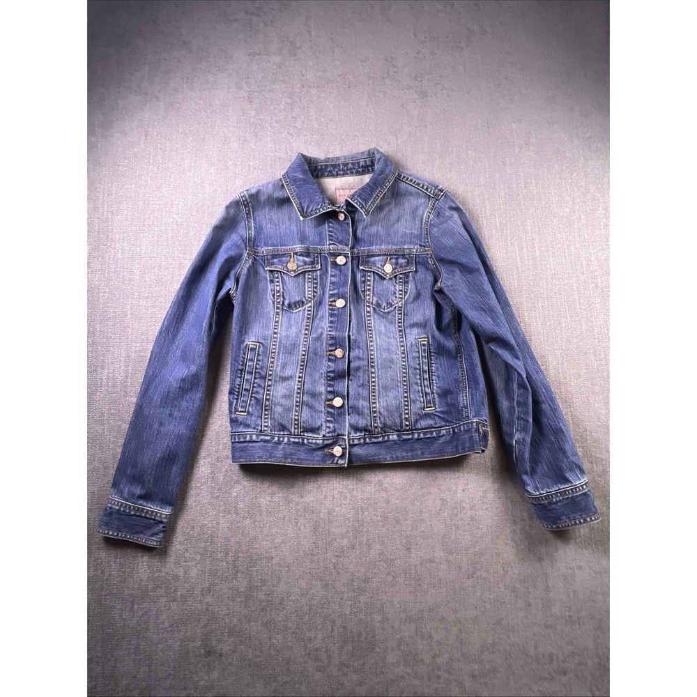 Vintage Old Navy Denim Jacket Women's M Trucker Blue 90's Western Classic Preppy